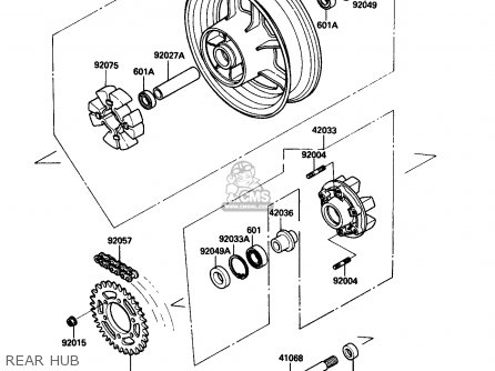 REAR HUB - ZX750G3 1986 EUROPE UK GR SD ST WG