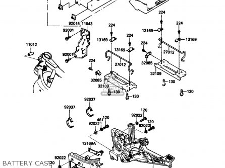 BATTERY CASE - ZX750G3 1986 EUROPE UK GR SD ST WG