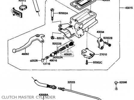 CLUTCH MASTER CYLINDER - ZX750G3 1986 EUROPE UK GR SD ST WG