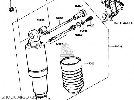 SHOCK ABSORBER - ZX750G3 1986 EUROPE UK GR SD ST WG