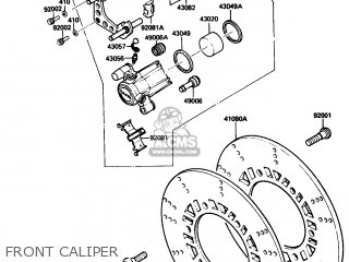 FRONT CALIPER - ZX750G3 1986 EUROPE UK GR SD ST WG