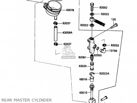 REAR MASTER CYLINDER - ZX750G3 1986 EUROPE UK GR SD ST WG