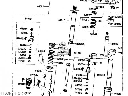 FRONT FORK - ZX750G3 1986 EUROPE UK GR SD ST WG