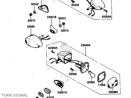 TURN SIGNAL - ZX750G3 1986 EUROPE UK GR SD ST WG
