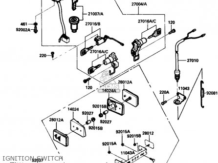 IGNITION SWITCH - ZX750G3 1986 EUROPE UK GR SD ST WG