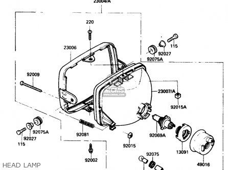 HEAD LAMP - ZX750G3 1986 EUROPE UK GR SD ST WG