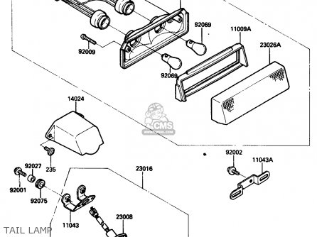 TAIL LAMP - ZX750G3 1986 EUROPE UK GR SD ST WG