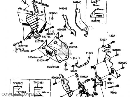 COWLING LOWERS - ZX750G3 1986 EUROPE UK GR SD ST WG