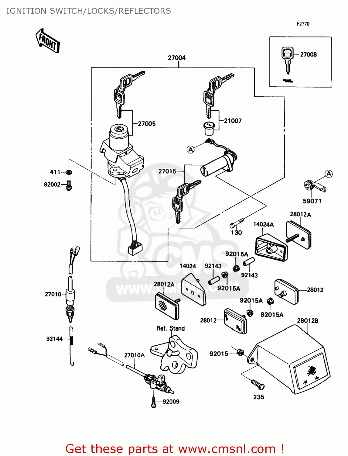 Kawasaki ZX750H1 NINJA ZX7 1989 USA CALIFORNIA CANADA IGNITION 