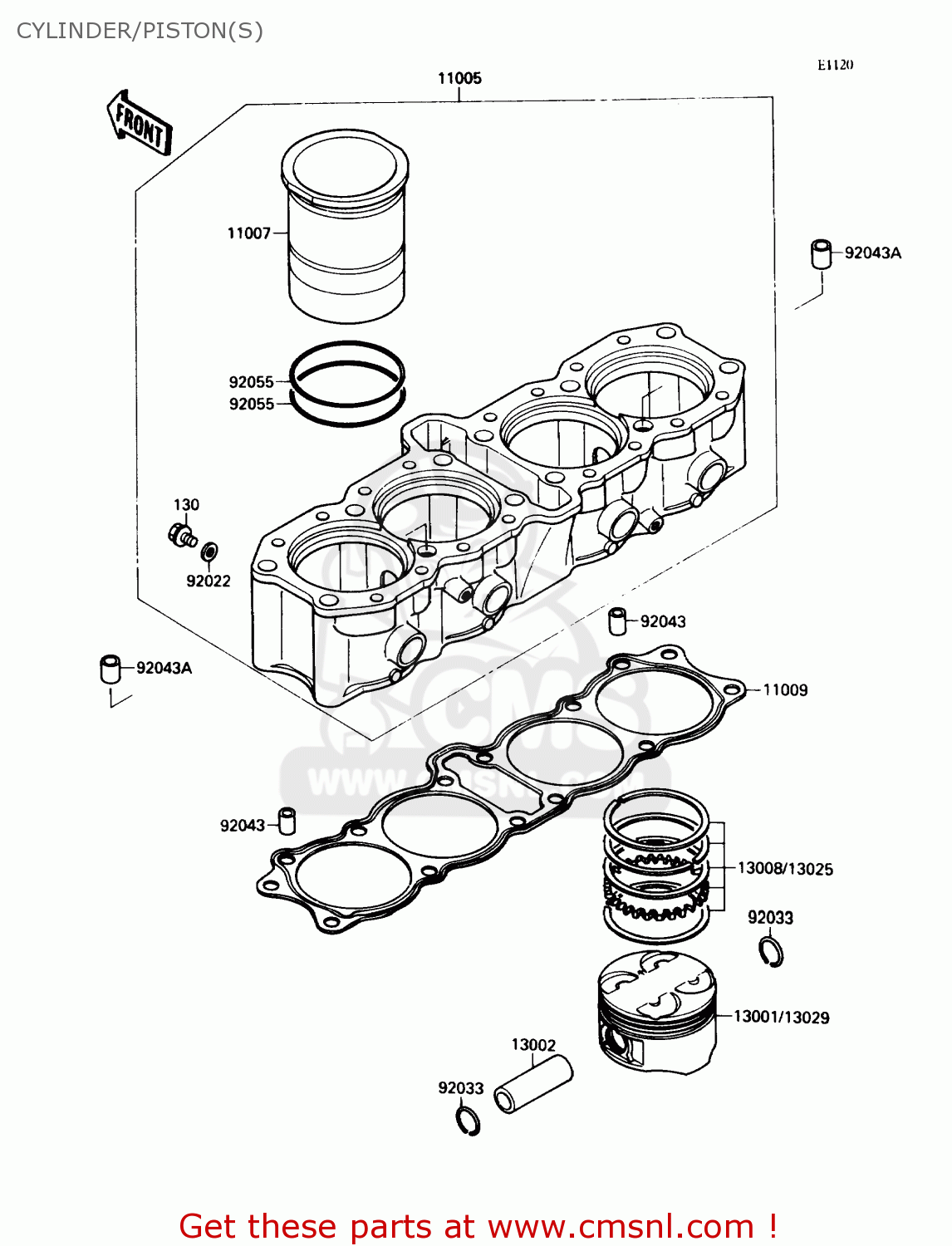 CYLINDER/PISTON(S) ZX750H1 NINJA ZX7 1989 USA CALIFORNIA CANADA