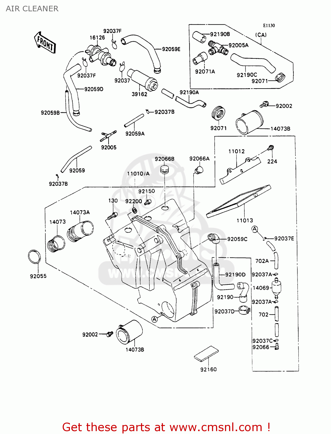 AIR CLEANER ZX750H1 NINJA ZX7 1989 USA CALIFORNIA CANADA