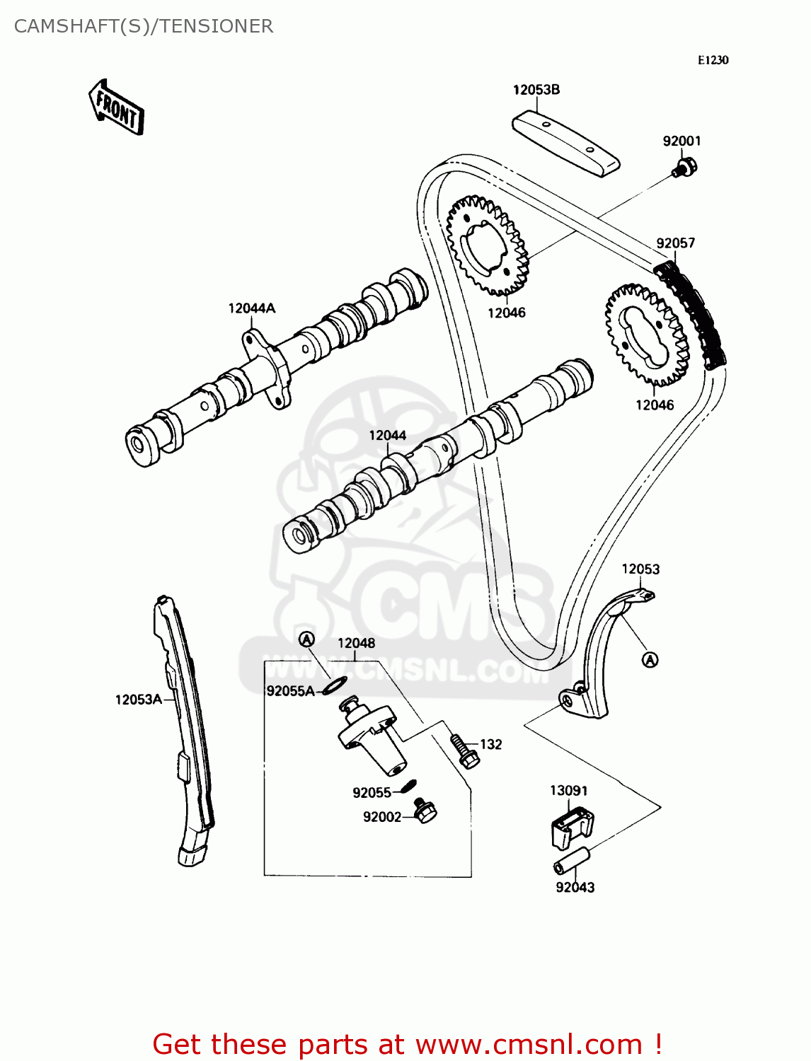 CAMSHAFT(S)/TENSIONER ZX750H1 NINJA ZX7 1989 USA CALIFORNIA CANADA