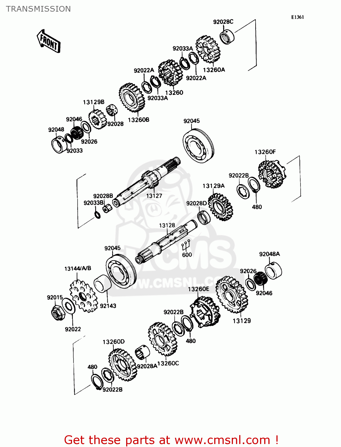 TRANSMISSION ZX750H1 NINJA ZX7 1989 USA CALIFORNIA CANADA