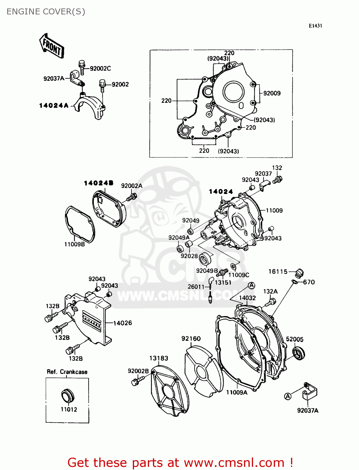 ENGINE COVER(S) ZX750H1 NINJA ZX7 1989 USA CALIFORNIA CANADA