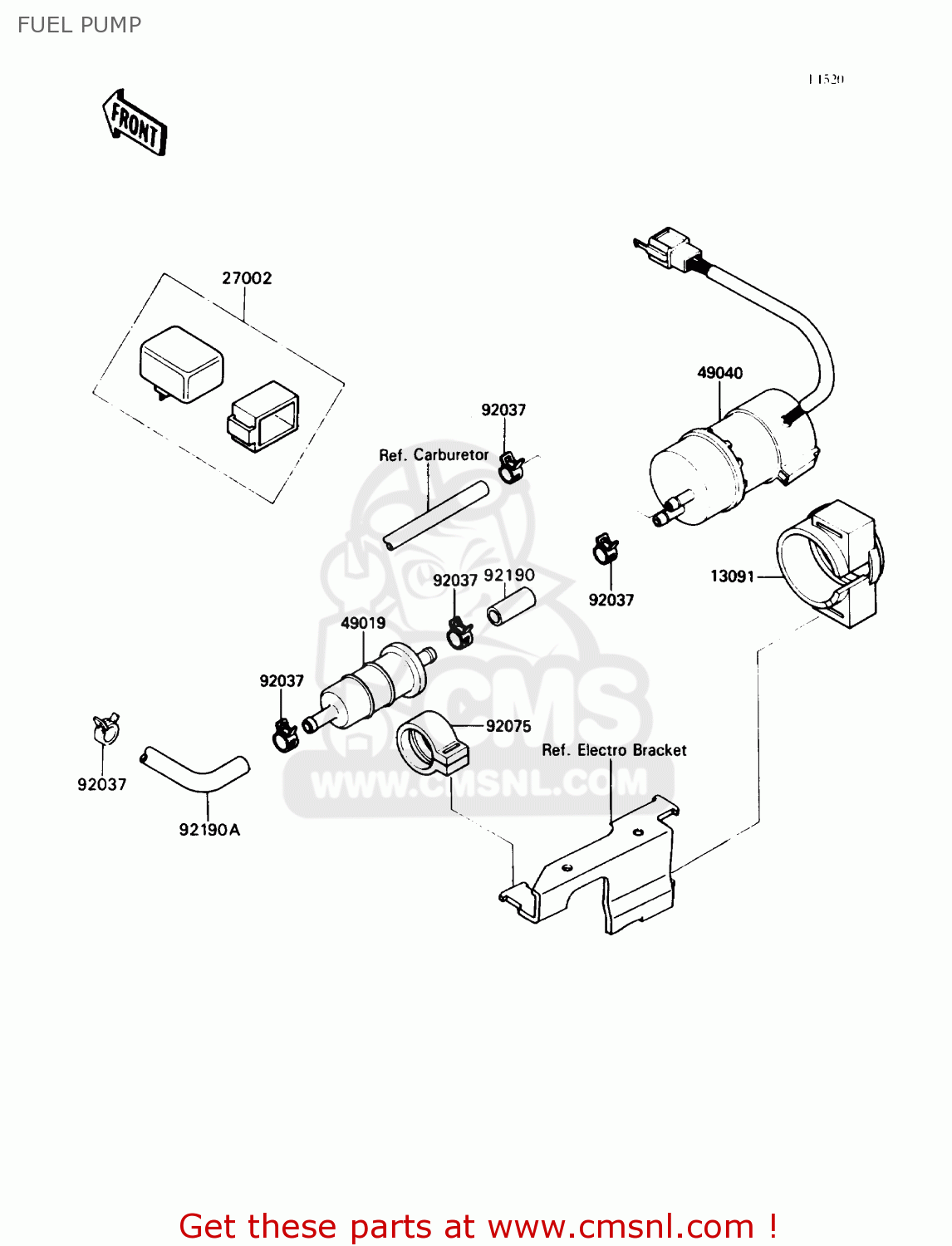 FUEL PUMP ZX750H1 NINJA ZX7 1989 USA CALIFORNIA CANADA