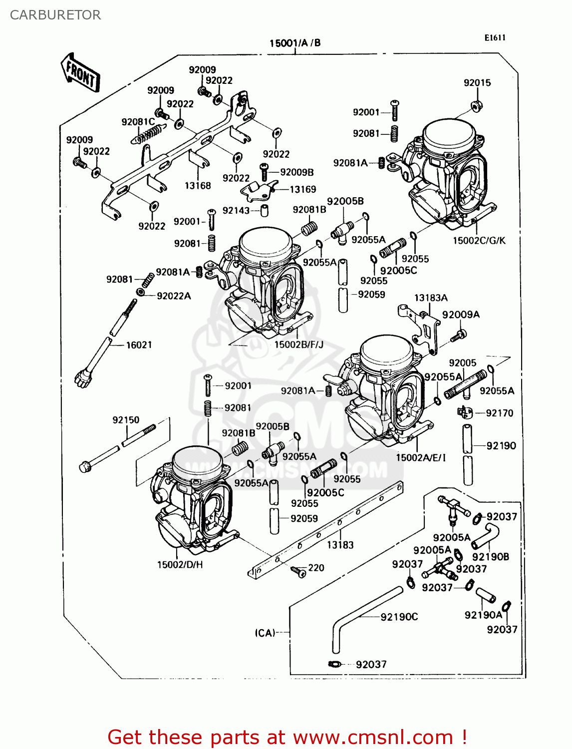 CARBURETOR ZX750H1 NINJA ZX7 1989 USA CALIFORNIA CANADA