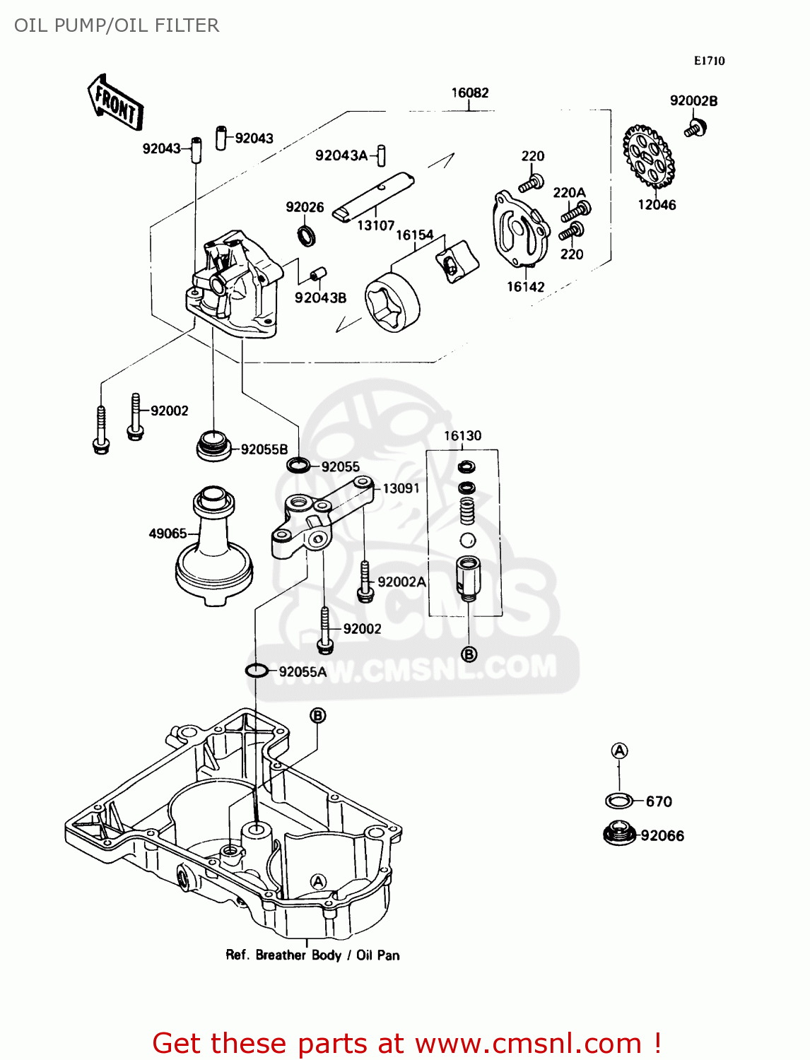 OIL PUMP/OIL FILTER ZX750H1 NINJA ZX7 1989 USA CALIFORNIA CANADA