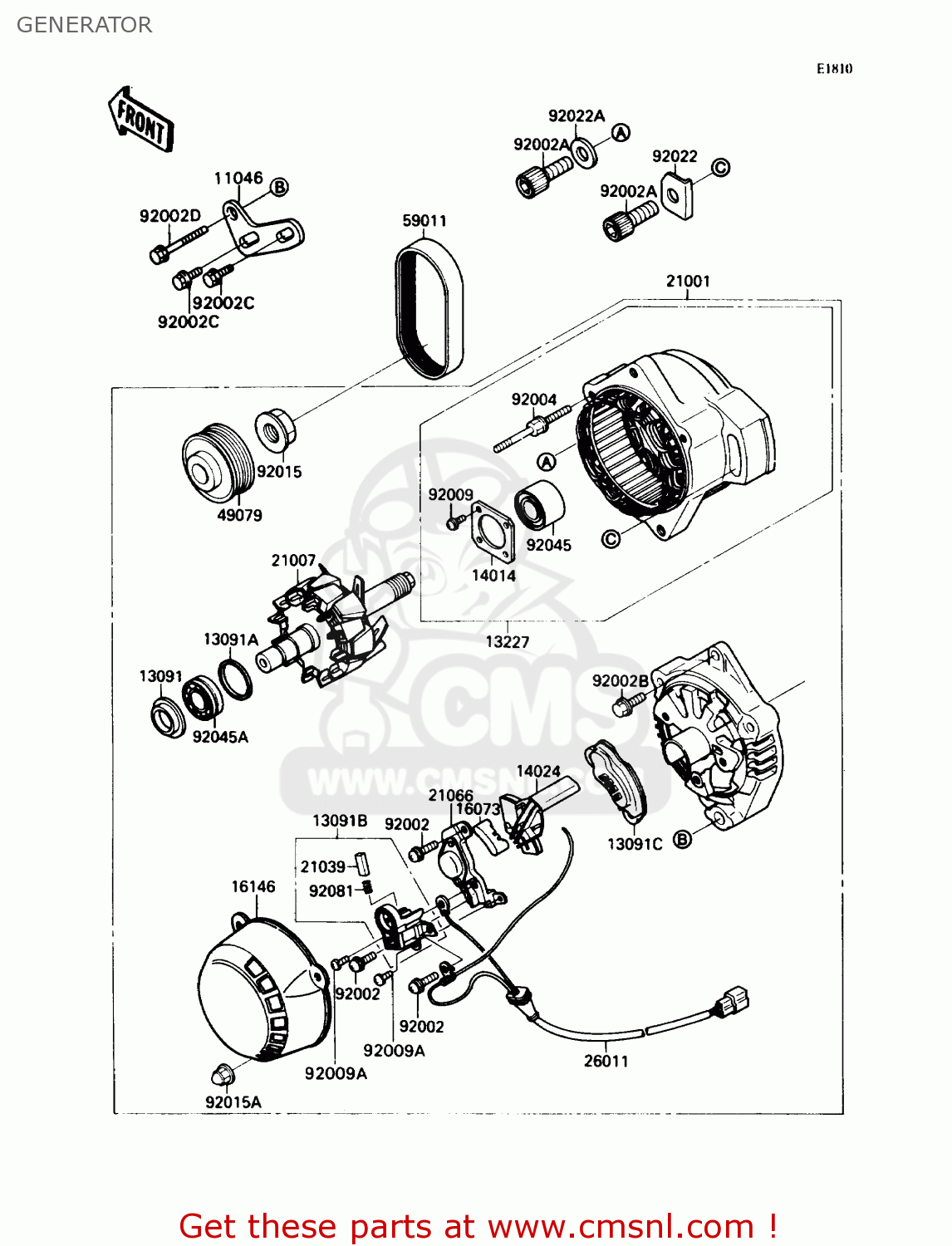 GENERATOR ZX750H1 NINJA ZX7 1989 USA CALIFORNIA CANADA