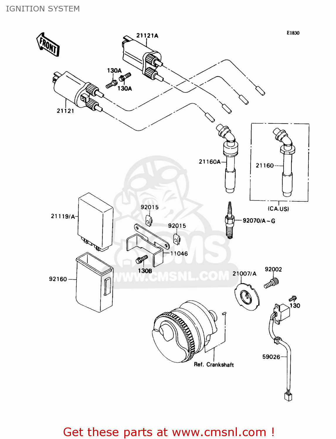 IGNITION SYSTEM ZX750H1 NINJA ZX7 1989 USA CALIFORNIA CANADA