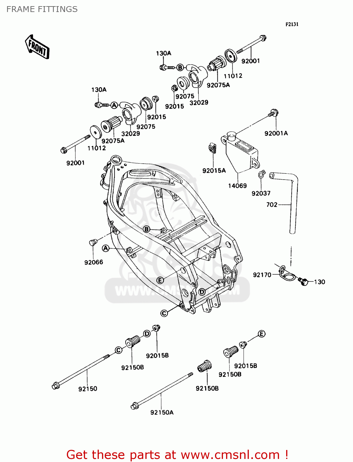 FRAME FITTINGS ZX750H1 NINJA ZX7 1989 USA CALIFORNIA CANADA