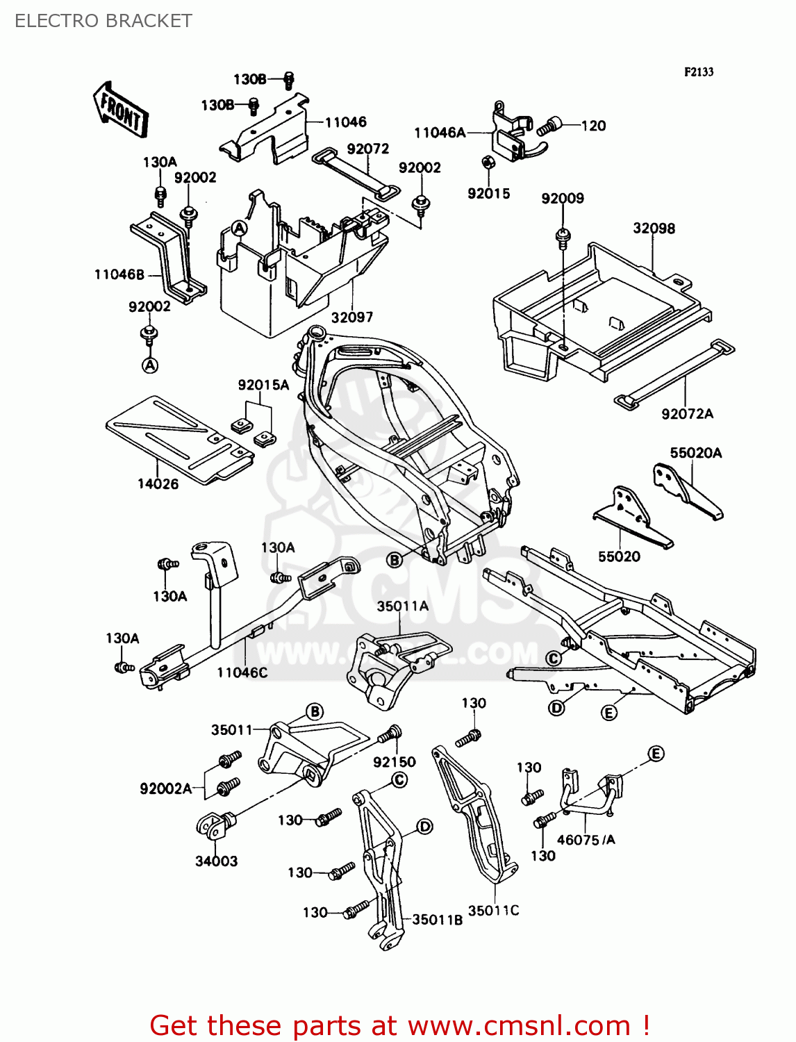 ELECTRO BRACKET ZX750H1 NINJA ZX7 1989 USA CALIFORNIA CANADA