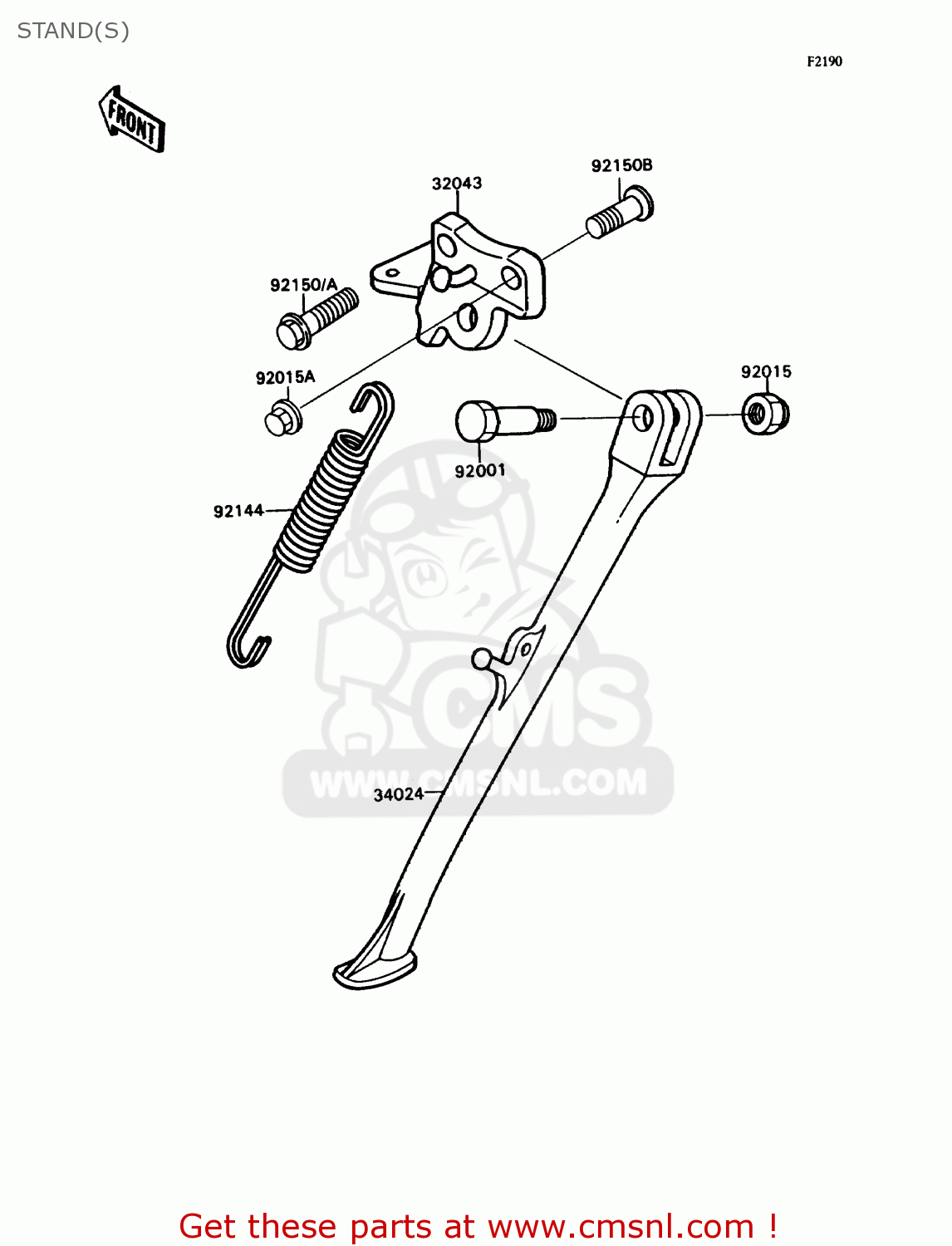 STAND(S) ZX750H1 NINJA ZX7 1989 USA CALIFORNIA CANADA