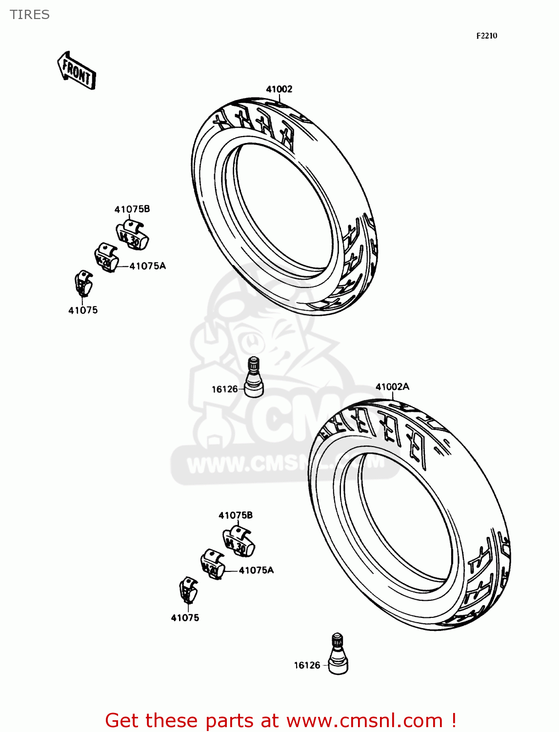 TIRES ZX750H1 NINJA ZX7 1989 USA CALIFORNIA CANADA