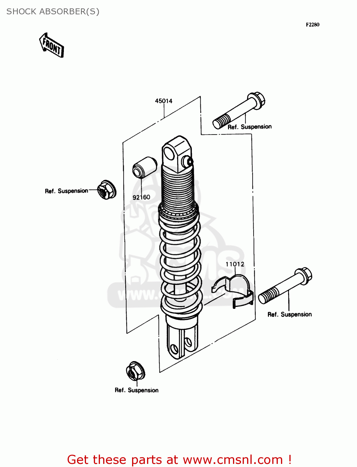 SHOCK ABSORBER(S) ZX750H1 NINJA ZX7 1989 USA CALIFORNIA CANADA