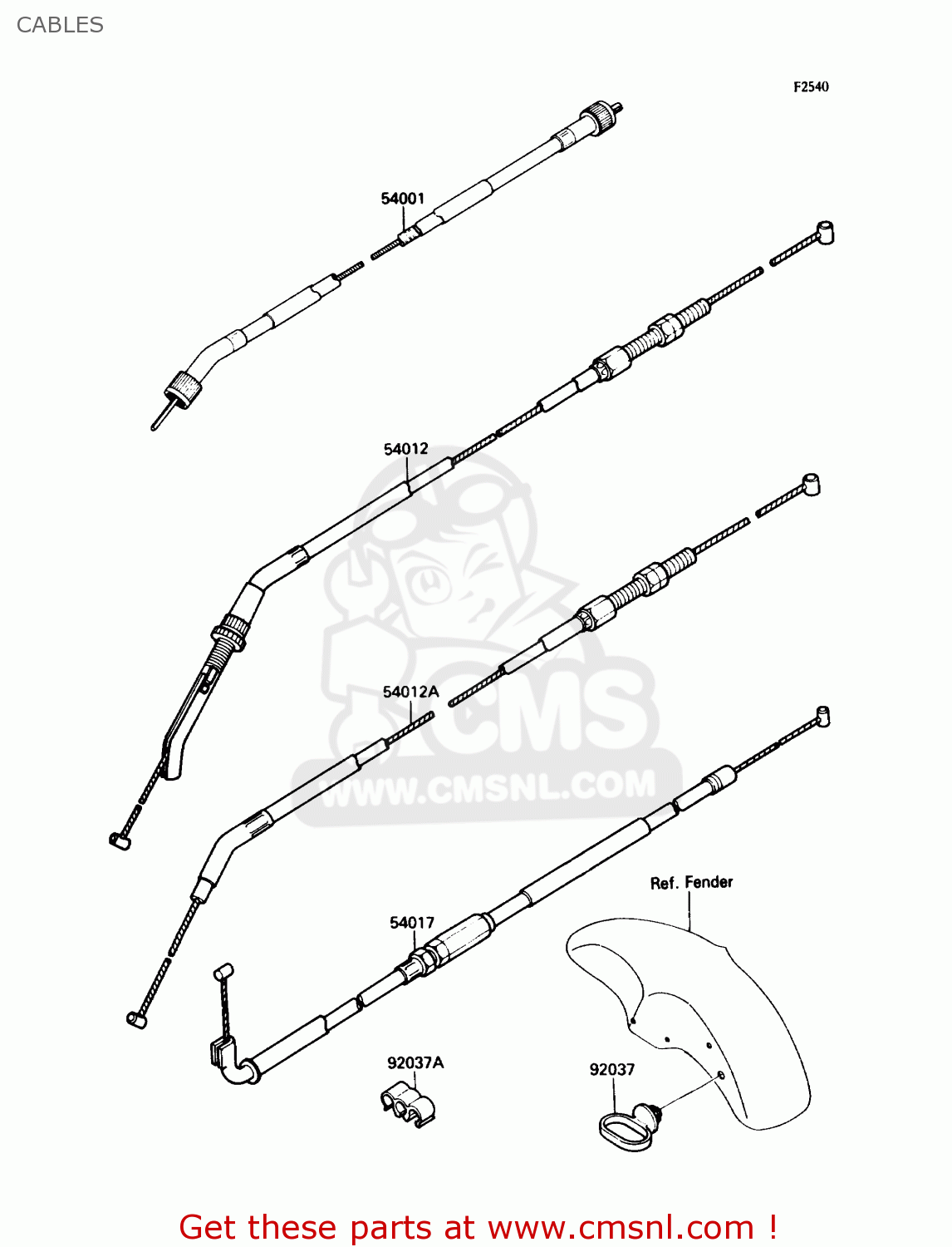 CABLES ZX750H1 NINJA ZX7 1989 USA CALIFORNIA CANADA