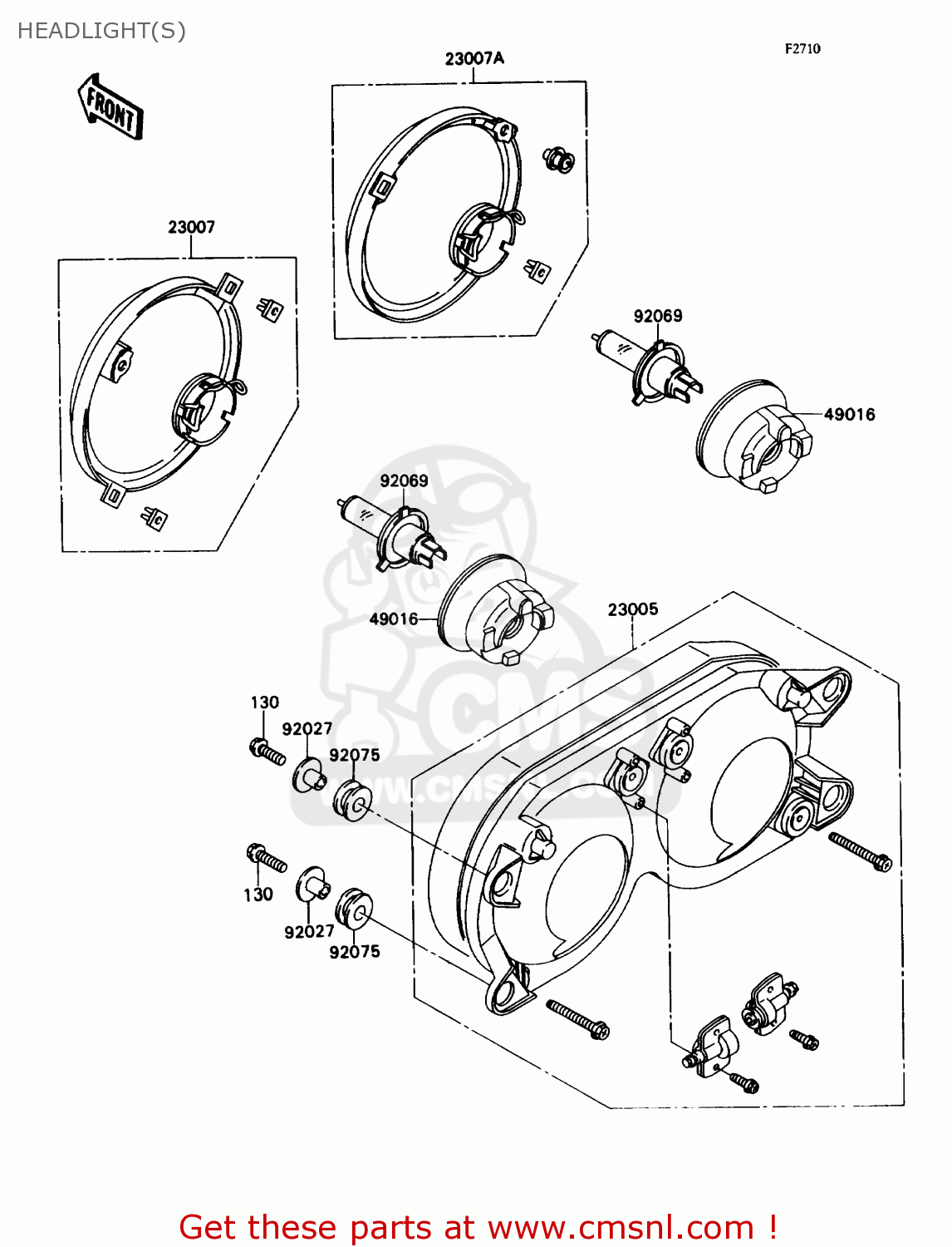 HEADLIGHT(S) ZX750H1 NINJA ZX7 1989 USA CALIFORNIA CANADA