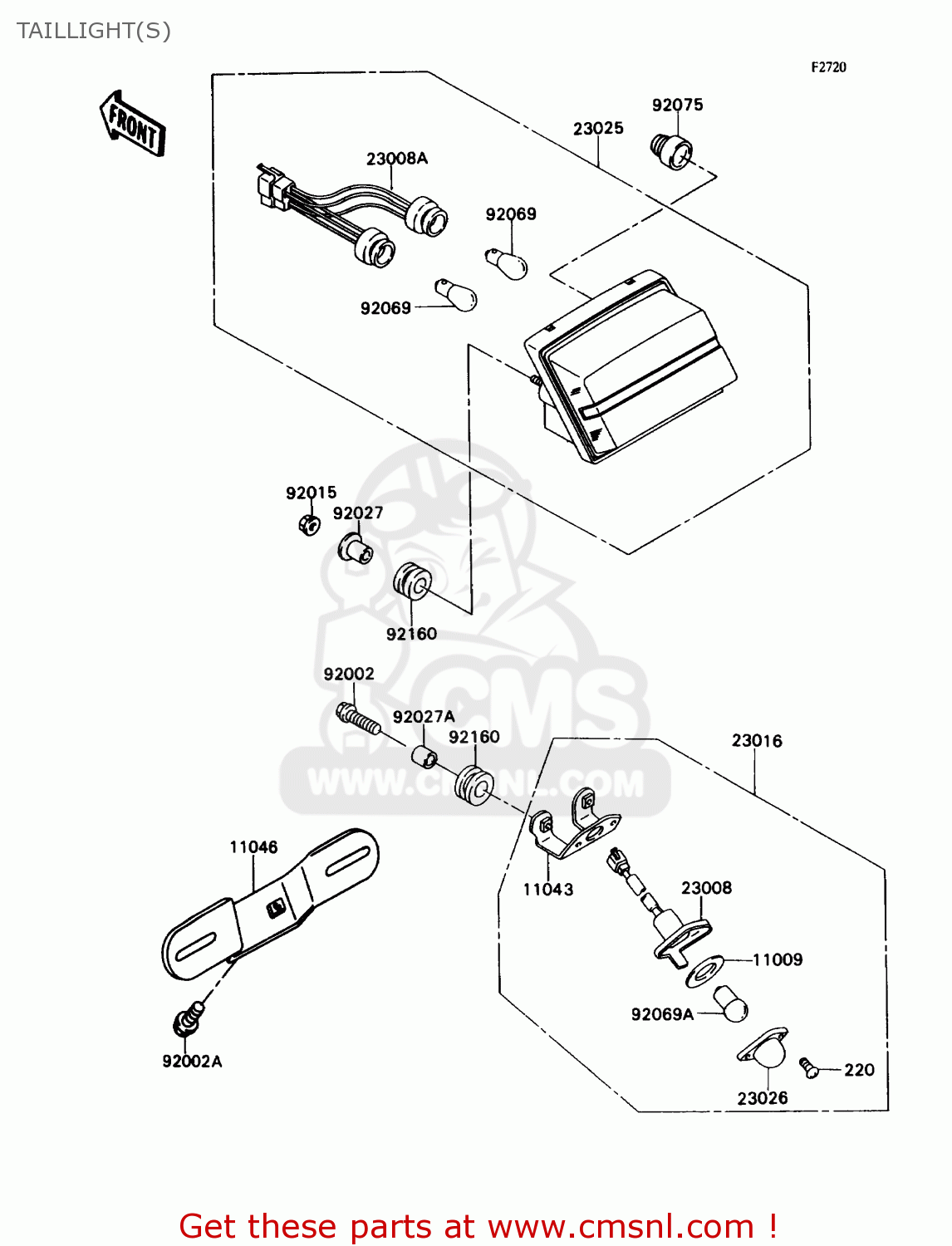 TAILLIGHT(S) ZX750H1 NINJA ZX7 1989 USA CALIFORNIA CANADA