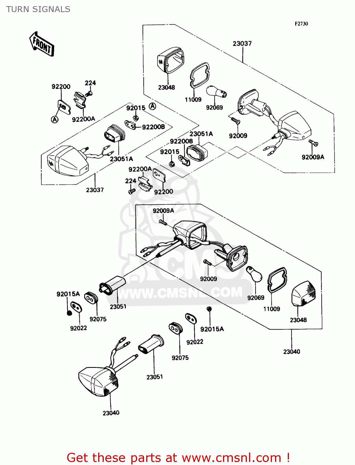TURN SIGNALS ZX750H1 NINJA ZX7 1989 USA CALIFORNIA CANADA