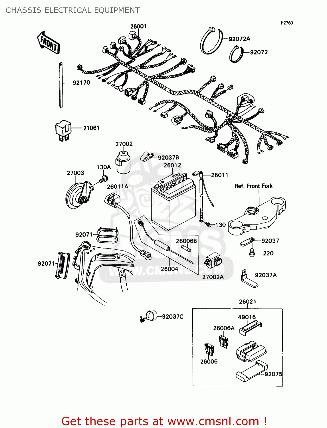 CHASSIS ELECTRICAL EQUIPMENT ZX750H1 NINJA ZX7 1989 USA CALIFORNIA CANADA
