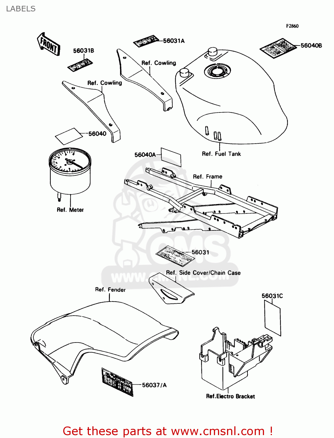 LABELS ZX750H1 NINJA ZX7 1989 USA CALIFORNIA CANADA