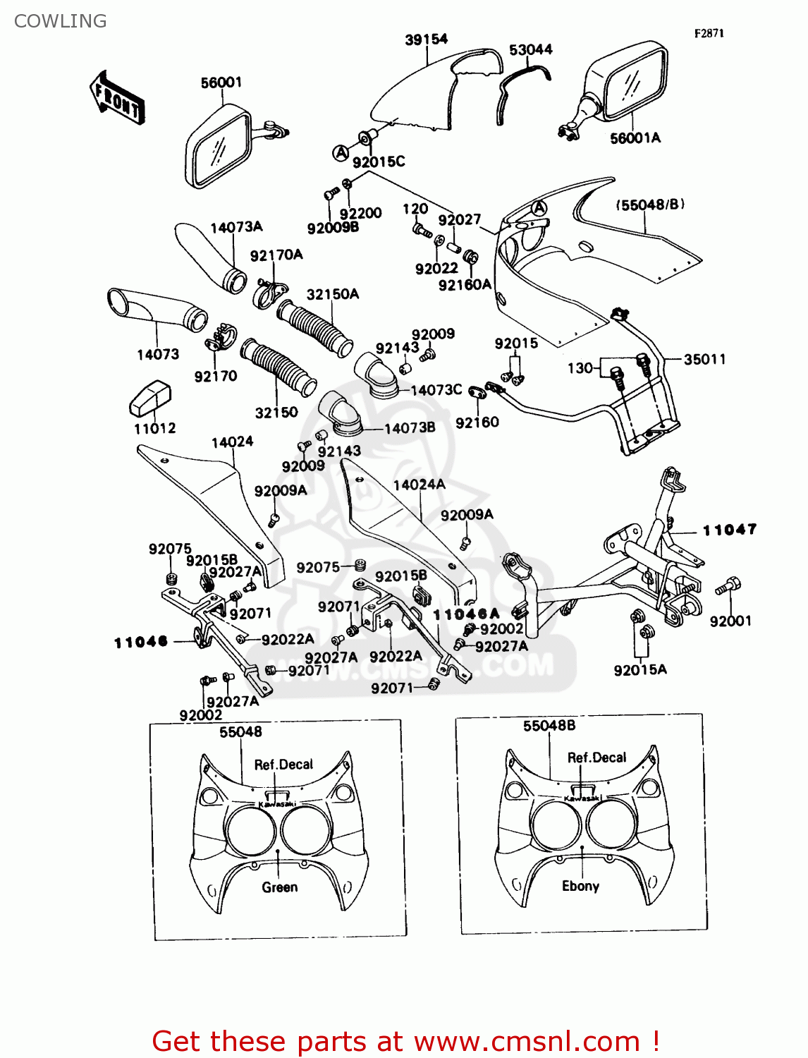 COWLING ZX750H1 NINJA ZX7 1989 USA CALIFORNIA CANADA