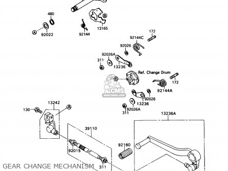 GEAR CHANGE MECHANISM - ZX750H1 NINJA ZX7 1989 USA CALIFORNIA CANADA