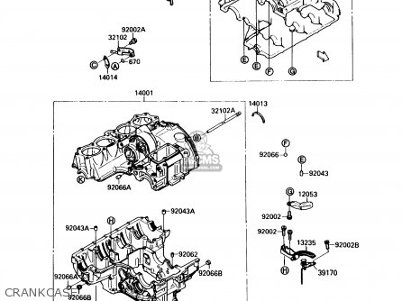 CRANKCASE - ZX750H1 NINJA ZX7 1989 USA CALIFORNIA CANADA