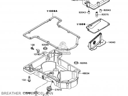 BREATHER COVER/OIL PAN - ZX750H1 NINJA ZX7 1989 USA CALIFORNIA CANADA