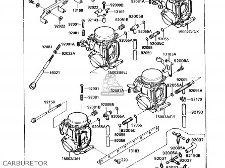 CARBURETOR - ZX750H1 NINJA ZX7 1989 USA CALIFORNIA CANADA