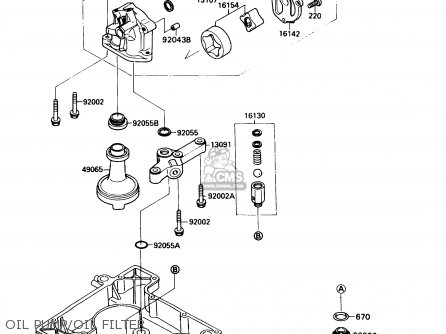 OIL PUMP/OIL FILTER - ZX750H1 NINJA ZX7 1989 USA CALIFORNIA CANADA