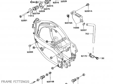 FRAME FITTINGS - ZX750H1 NINJA ZX7 1989 USA CALIFORNIA CANADA
