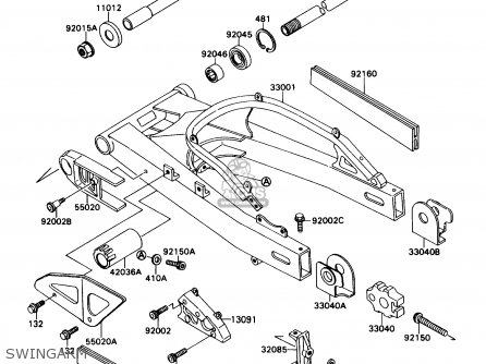 SWINGARM - ZX750H1 NINJA ZX7 1989 USA CALIFORNIA CANADA