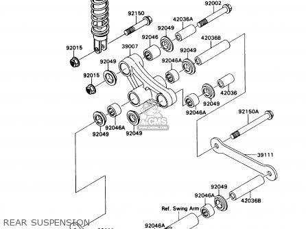 REAR SUSPENSION - ZX750H1 NINJA ZX7 1989 USA CALIFORNIA CANADA