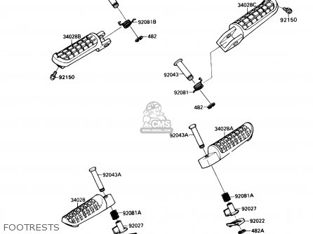 FOOTRESTS - ZX750H1 NINJA ZX7 1989 USA CALIFORNIA CANADA