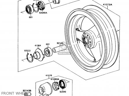 FRONT WHEEL - ZX750H1 NINJA ZX7 1989 USA CALIFORNIA CANADA