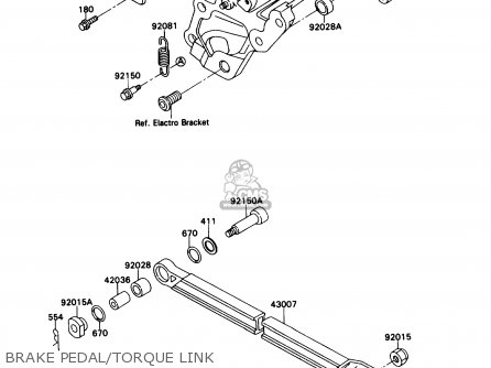 BRAKE PEDAL/TORQUE LINK - ZX750H1 NINJA ZX7 1989 USA CALIFORNIA CANADA