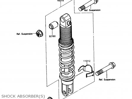 SHOCK ABSORBER(S) - ZX750H1 NINJA ZX7 1989 USA CALIFORNIA CANADA