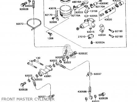 FRONT MASTER CYLINDER - ZX750H1 NINJA ZX7 1989 USA CALIFORNIA CANADA