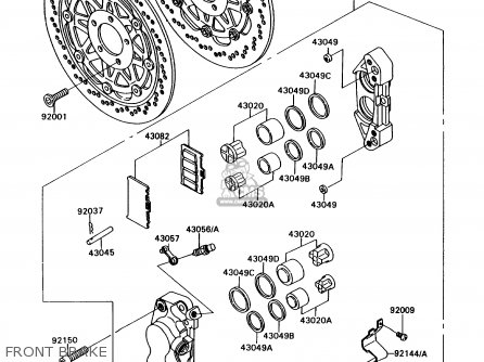 FRONT BRAKE - ZX750H1 NINJA ZX7 1989 USA CALIFORNIA CANADA
