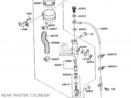 REAR MASTER CYLINDER - ZX750H1 NINJA ZX7 1989 USA CALIFORNIA CANADA